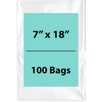 Clear Poly Bags Thickness: 4 Mil Size: 7 inch (width) X 18 inch (Height) Pack of 100 Bags